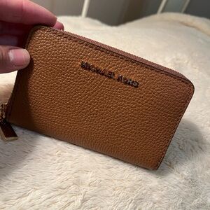Michael Kors Tan Leather Zip Wallet